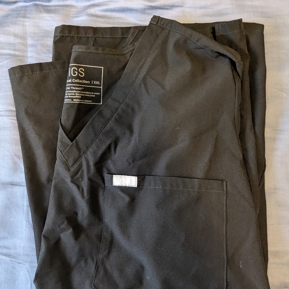 3 Figs FREEx Catarina scrub tops XXL black navy